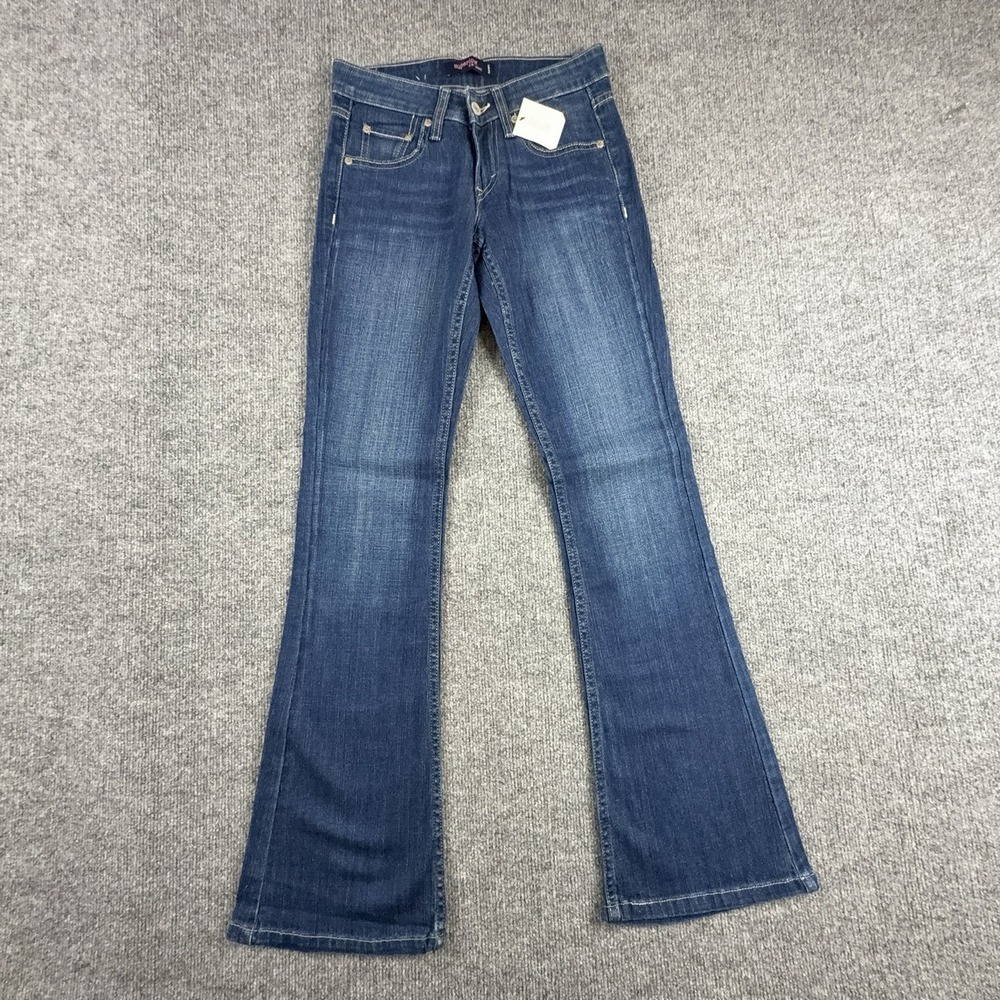 Y2K Levi's 518 Superlow Jeans Juniors 0 Medium Blue Low Rise Bootcut Stretch